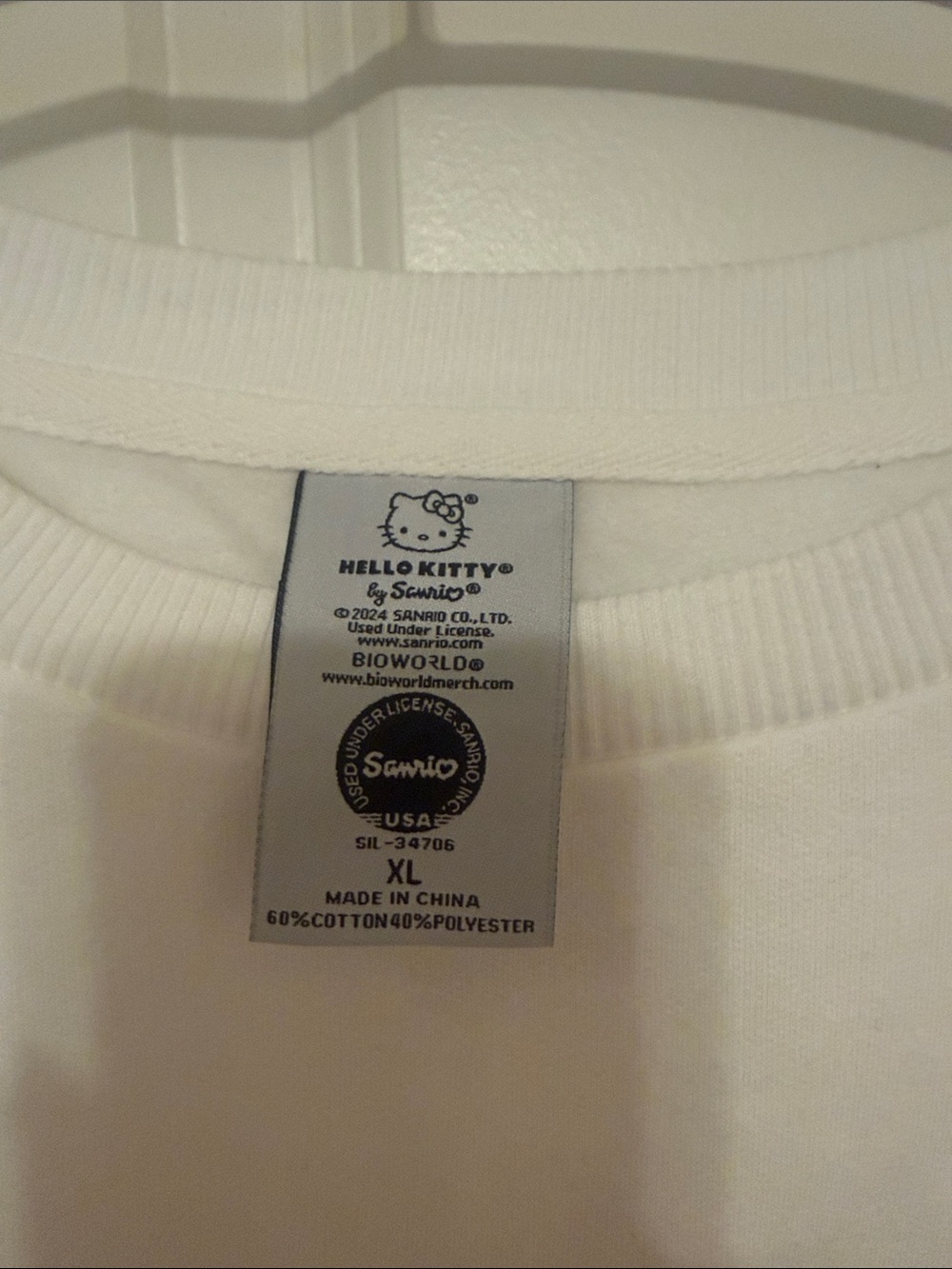 Hello Kitty White Sweatshirt with Tennis Graphic in Yellow & Red - Picture 3 of 5